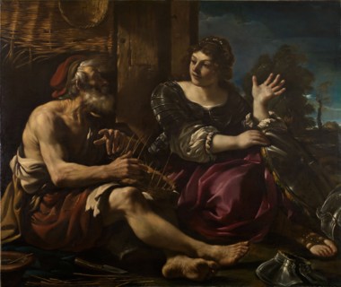 Erminia and the Shepherd, 1619-20. The scene is taken from Torquato Tasso's epic poem, La Gerusalemme Liberata published in 1575. Erminia, a pagan princess in love with the crusader, Tancred, disguise...