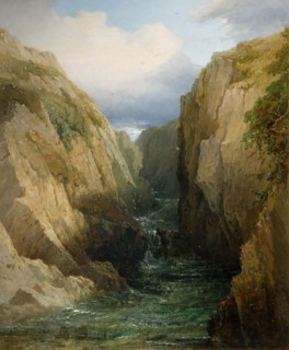 Gorge And River In Ireland, 1860.