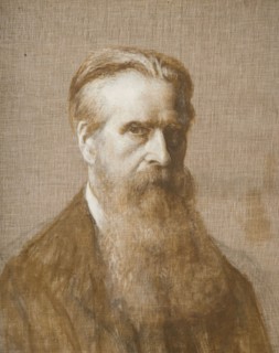 Portrait Of E R Taylor, 1850-1900. Possibly a self-portrait. Birmingham artist Edward R Taylor was founder of Ruskin Pottery, Smethwick.