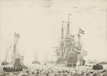 Dutch Ships near the Coast, early 1650s.