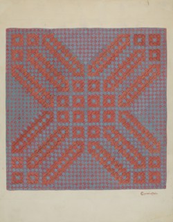 Coverlet - Section of Reverse Side, c. 1937.