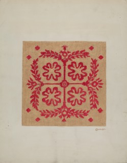 Handwoven Coverlet, c. 1937.