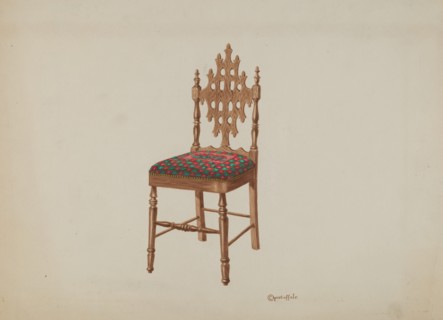 Handcarved Side Chair, 1937.