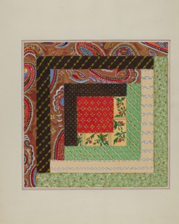 Log Cabin Quilt Square, 1935/1942.