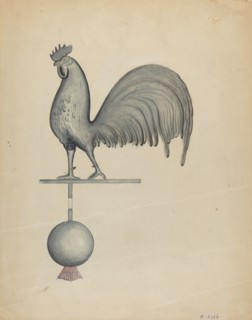 Weather Vane - Iron Rooster, c. 1937.