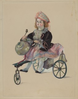 Doll on Velocipede, c. 1936.
