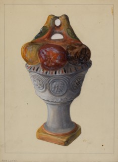 Chalkware Urn with Fruit and Birds, 1935/1942.