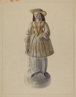 Pa. German Chalkware Bloomer Girl, c. 1936. Creator: Mina Lowry.