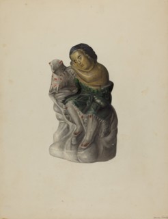 Pa. German Chalkware Mary and Her Lamb, c. 1939. Creator: Mina Lowry.