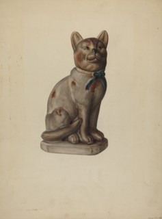 Pa. German Chalkware Cat, c. 1938. Creator: Mina Lowry.