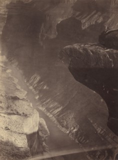 Looking South into the Grand Cañon, Colorado River, Sheavwitz Crossing, 1872.