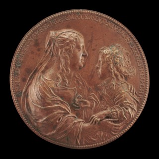 Louis XIV, 1638-1715, King of France 1643, and his mother Anne of Austria, after 1645.