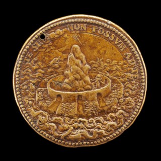Island with High Wall and Rock [reverse], c. 1552/1584.