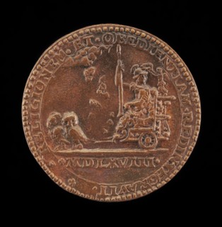 Pallas in a Car Drawn by Two Owls [reverse], c. 1580.