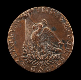 Phoenix on a Pyre Looking at the Sun [reverse], c. 1485.