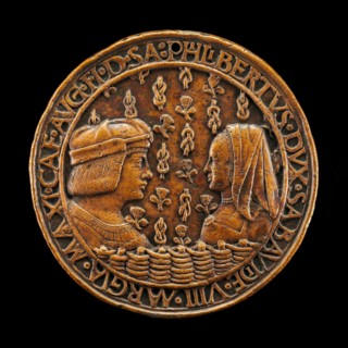 Filiberto II le Beau (the Fair), 1480-1504, 8th Duke of Savoy 1497, and Margaret of Austria, 1480-1530, His Wife [obverse], 1502.
