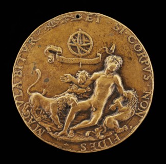 An Allegory of Faith: Lions Devouring a Nude Youth [obverse]. Attributed to Master IO.F.F.