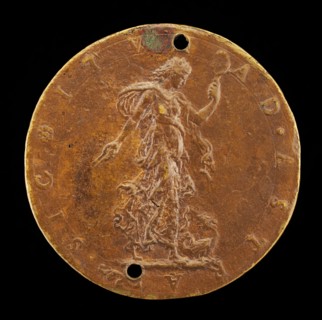 Prudence with a Dragon at her Feet [reverse], mid 16th century.