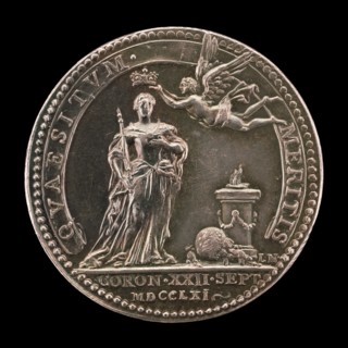 Fame Crowning the Queen before an Altar [reverse], 1761.