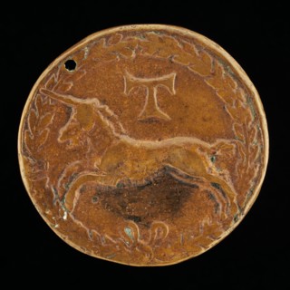 Unicorn and Tau-Cross [reverse], c. 1480/1486.