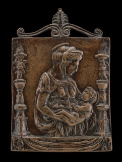 Madonna and Child between Two Candelabra.