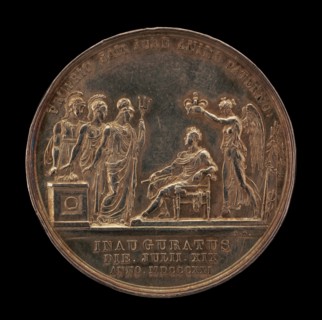 Britannia, Scotia, and Hibernia Offering Thanks for the King's Coronation by Genius [reverse], 1821.