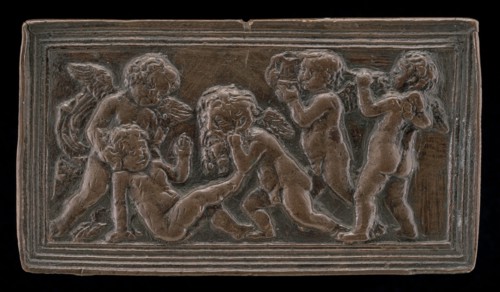 Infant Bacchants with Pipes, a Vase, and a Mask of Silenus, c. 1465/1471.