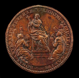 Religion Enthroned between Theology, Astronomy, Philosophy, and Literature [reverse], 1582.