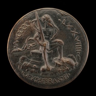 Swordsman Seated on a Plinth [reverse], 1479.
