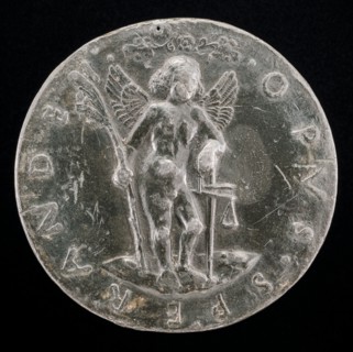 Cupid Holding a Palm-branch and Balance [reverse], probably 1463/1477.
