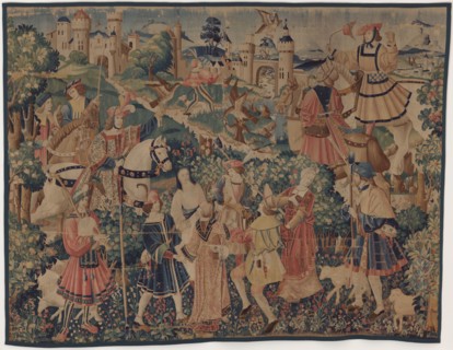 Hunting and Pastoral Scenes, with a bagpiper and dancers, c. 1510.