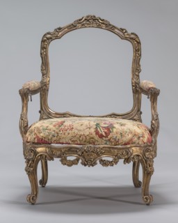 Armchair, probably c. 1830/1850. Gobelins tapestry after Louis Tessier.