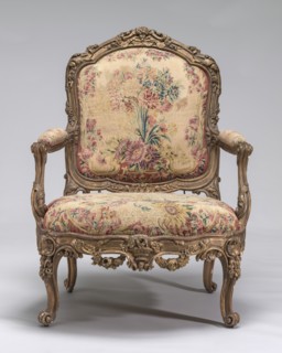 Armchair, probably c. 1830/1850. Gobelins tapestry after Louis Tessier
