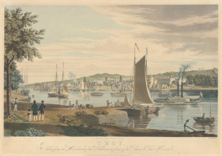Troy: Taken from the West Bank of the Hudson in front of the United States Arsenal, published 1838.