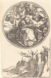 The Virgin Crowned by Two Angels above a Landscape, in or before 1515.
