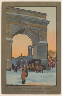 Washington Arch at Winter Twilight, 1914.