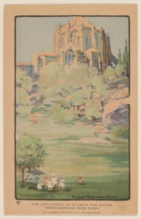The Cathedral of St. John the Divine from Morningside Park, 1914.