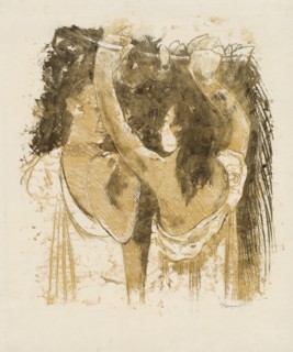 Two Tahitians Gathering Fruit [recto], 1899/1900.