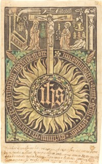 The Sacred Monograph with the Crucifixion and Passion Symbols [recto], in or after 1470.