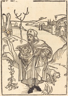 Gerson as Pilgrim with Town in Background, in or before 1488.