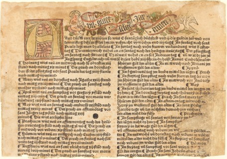 Initial A and a New Year's Wish, 1483.