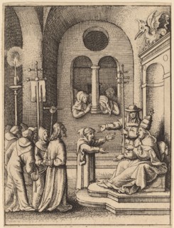 Jesus again before Caiaphas.