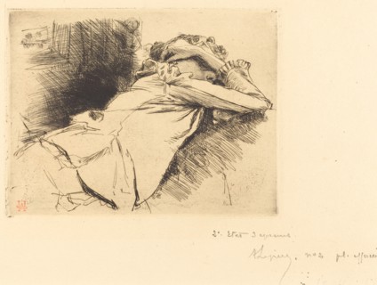 Reclined Woman Sleeping (Femme couchee sommeillant), 1892.