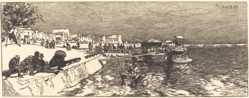 Pier at Bercy (Embarcadere a Bercy), 1890.