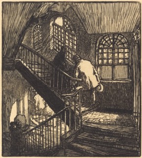 Escalier de la maison ou etait le Chateau Rouge, published 1901.