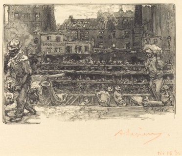 Unloading, Canal St. Martin (Les dechargeurs de platre, Canal Saint-Martin), 1890.