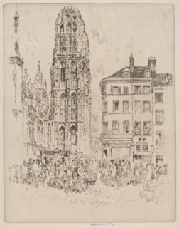 Flower Market and Butter Tower, Rouen, 1907.