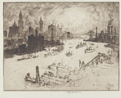 Sunset, from Williamsburg Bridge, 1915.