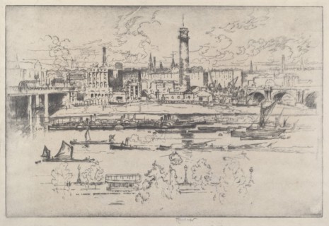 Shot Tower between the Bridges, 1910.