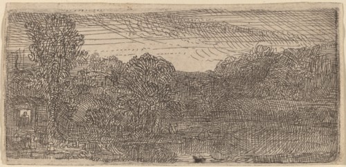 Small Gray Landscape: a House and Trees beside a Pool, c. 1640.